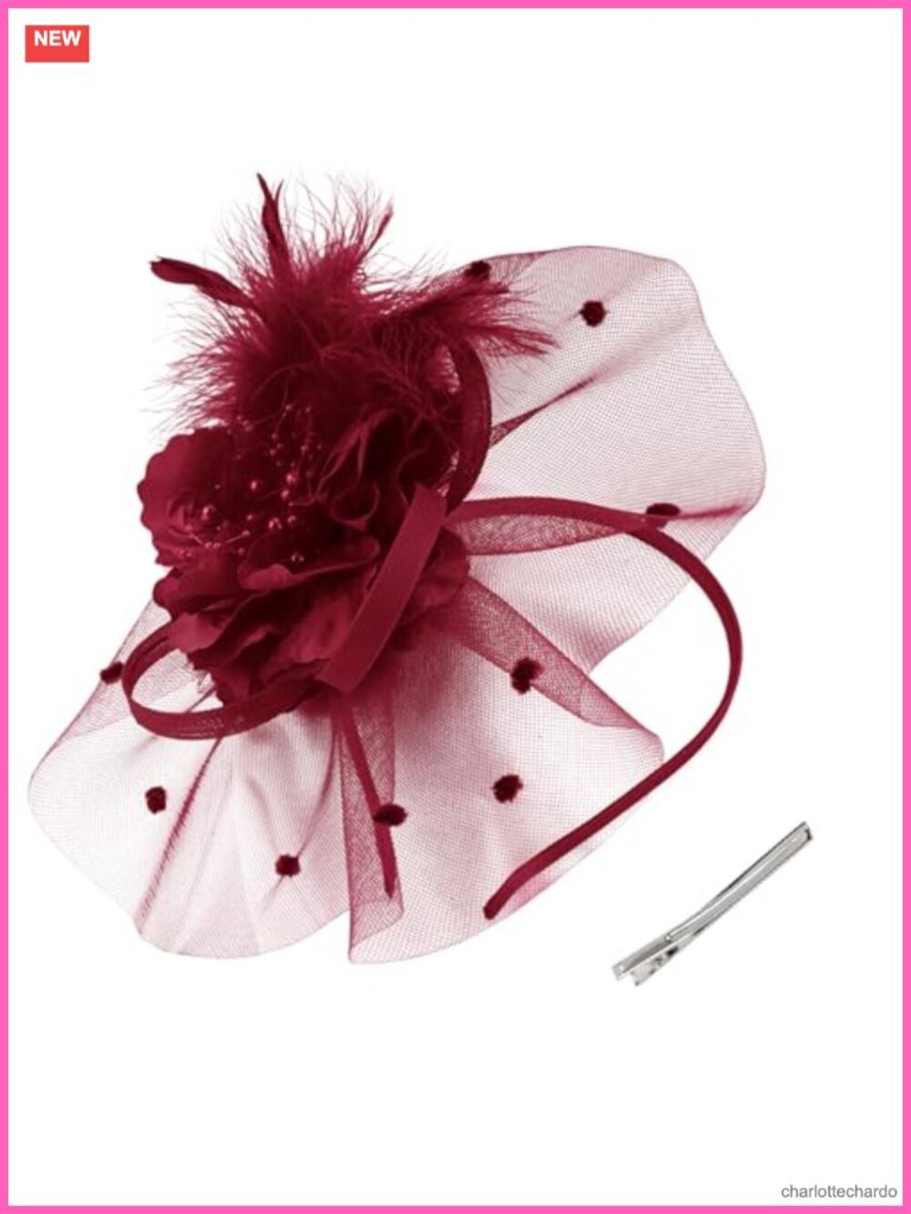 Women's Fascinator Hat Layered Flower Feather Veil Headband Hair Clip